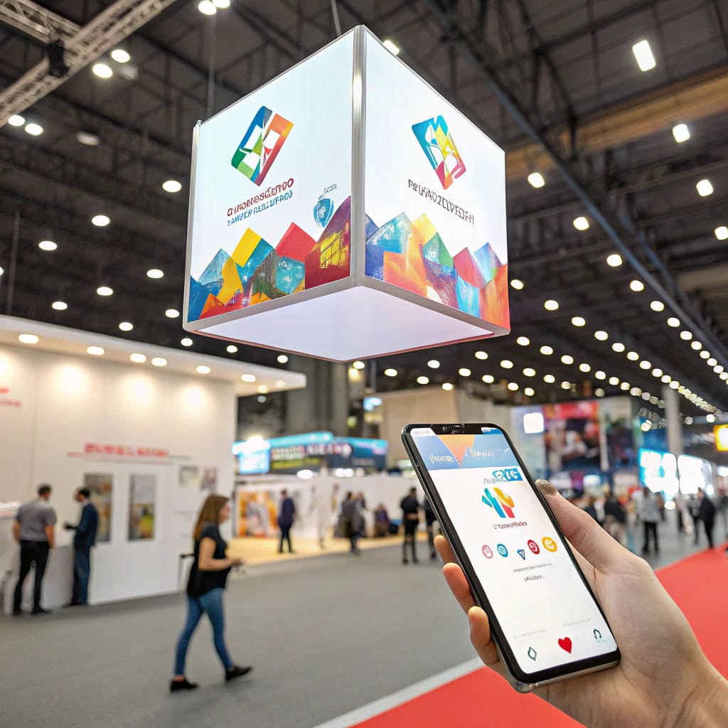Vista general de expo con visuales — Dinera Paynex
